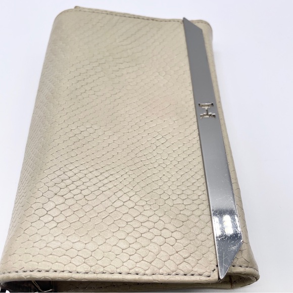 VINTAGE HALSTON Heritage Crossbody Bag Beige Snake Embossed Leather Hand… - Picture 8 of 16